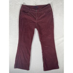 Levis 526 Pants Womens Sz 16 Maroon Corduroy Slender Boot Cut Western Pocket